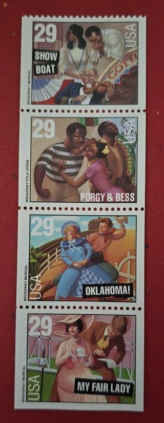 One Strip of 4 Mint .29 Plays US Postage Stamps