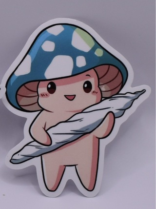 Cute Mushroom Sticker - Joint/Weed