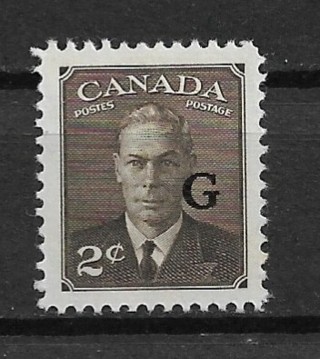 1951 Canada ScO28 2¢ King George VI with "G" overprint MH