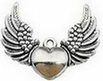 10pc SP WINGED HEART CHARMS #2 (PLEASE READ DESCRIPTION) 