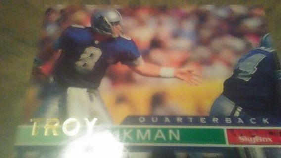 1995 SKYBOX IMPACT TROY AIKMAN DALLAS COWBOYS FOOTBALL CARD# 34 HALL OF FAMER
