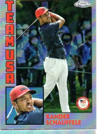 2024 Topps Olympics Chrome Xander Schauffele Team USA