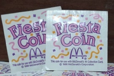 1988 McDonald's Fiesta Coins Vintage Promo Item Real Coins Lot Of 2 Unopened