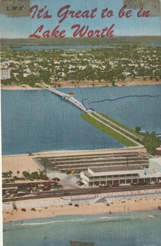 Vintage Unused Postcard: e: Linen: It's Great to be in Lake Worth