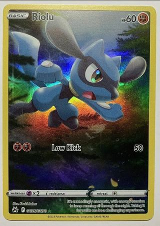 Crown Zeniths Galarian Gallery Ultra Rare Full Art Holo Riolu Pokemon card TCG SWSH