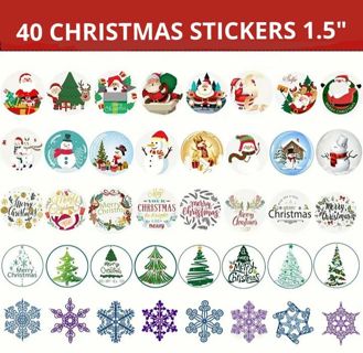 ⛄NEW⛄(40) 1.5" CHRISTMAS STICKERS!!