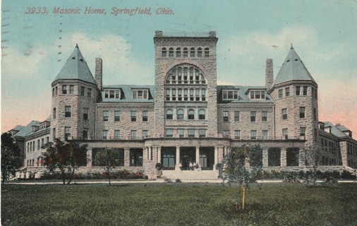 Vintage Used Postcard: 1912 Masonic Home, Springfield, OH