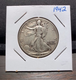 1942 WALKING LIBERTY SILVER HALF DOLLAR 