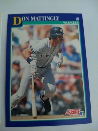 Baseball Card 2 pack Fielder and Mattingly