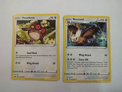 Pokemon SWSH Hoothoot and Noctowl (Rare)