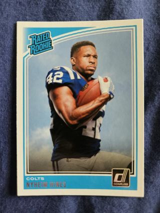 2018 Donruss Rated Rookie Nyheim Hines