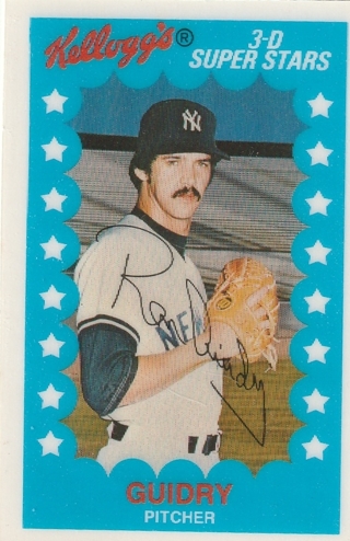 1982 kelloggs ron guidry card #25