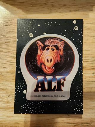 Alf Sticker card #29 gum damage at bottom