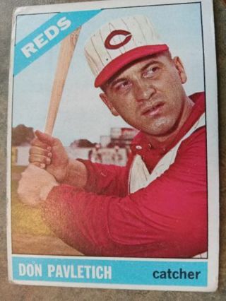 1966 TOPPS DON PAVLETICH CINCINNATI REDS BASEBALL CARD# 196