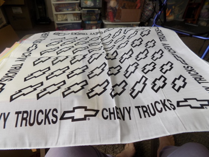 21 inch square white Chevy trucks bandana # 4