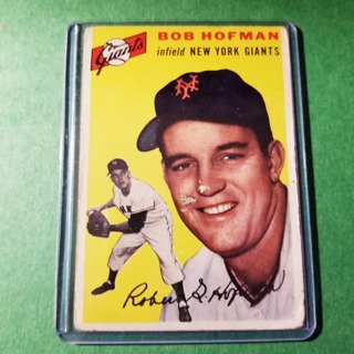 1954 - TOPPS LOW GRADE FILLER BASEBALL - CARD NO. 99 - BOB HOFMAN - GIANTS - BV= $15