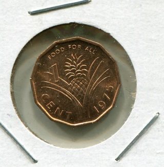 1975 Swaziland 1 Cent-Brilliant Uncirculated