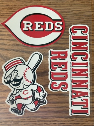 Cincinnati Reds decals with bonus Reds cards 