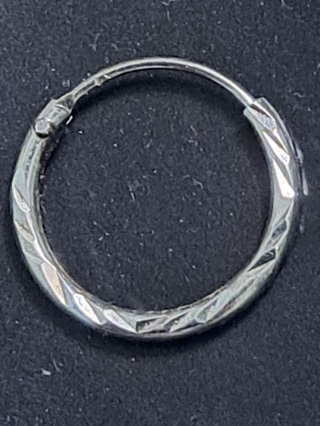 .925 sterling silver dainty textured hoop earrings