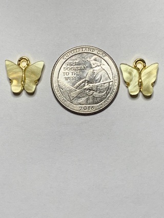 BUTTERFLY CHARMS~#2~YELLOW~SET OF 2~SET 3~FREE SHIPPING!