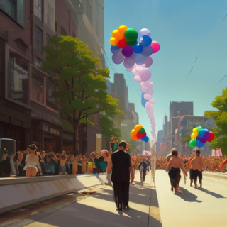 Listia Digital Collectible: Gay Pride parade with colored balloons