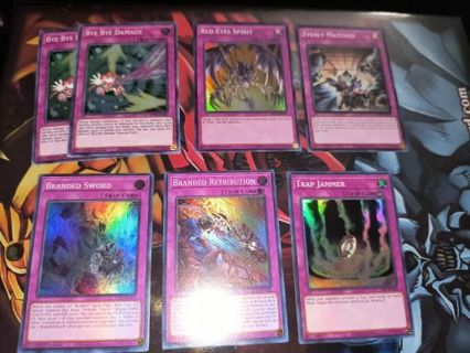 7 mint condition super rare holo trap Yugioh Cards