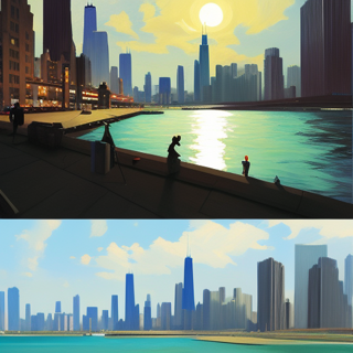 Listia Digital Collectible: Chicago Lake front Beach & Skyline