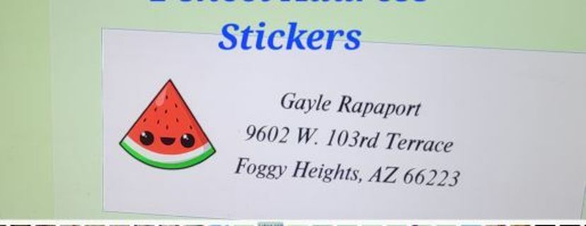 1 sheet Address Stickers