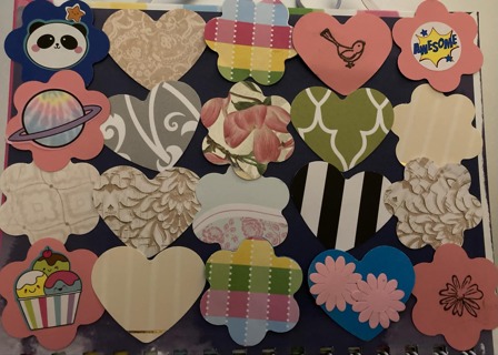 Heart & Flower Paper Craft Embellishments (Mixed Patterns)