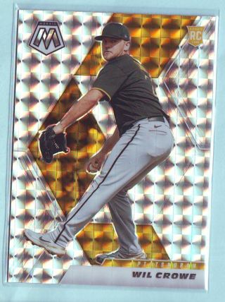 2021 Panini Mosaic Wil Crowe ROOKIE PRIZM Baseball card # 218 Pirates