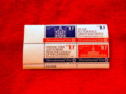  Scott #1546a 1974 10c MNH plate block of 4. 