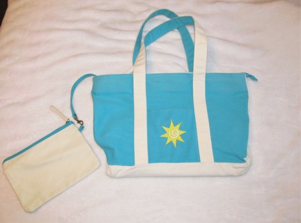Palm Island Canvas Tote Bag with Pouch Beach or Shoulder Bag