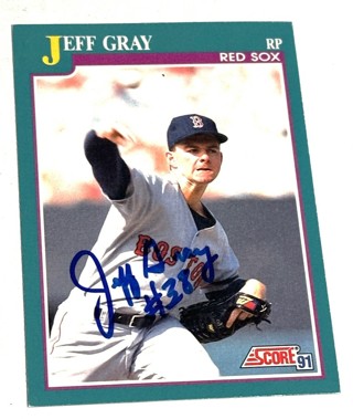 Autographed 1991 Score 586 Jeff Gray Boston Red Sox