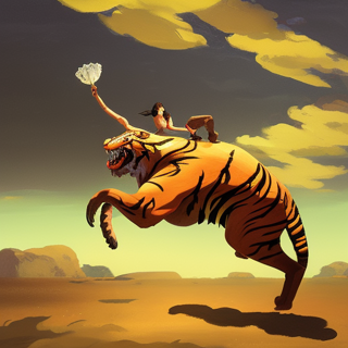 Listia Digital Collectible: riding a tiger