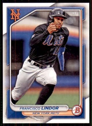 2024 Bowman Base #38 Francisco Lindor - New York Mets