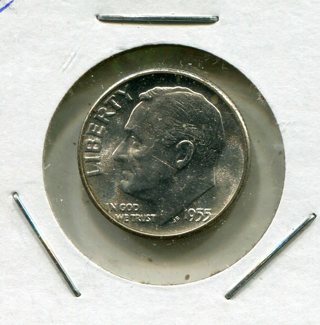 1955 P Roosevelt Dime-Brilliant Uncirculated-90% Silver!