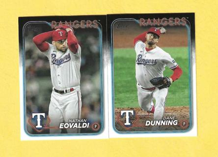 2024 Topps Nathan Eovaldi & Dane Dunning Rangers Baseball Cards