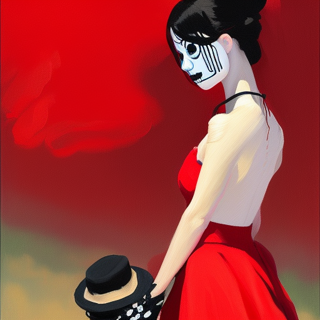 Listia Digital Collectible: Sugar skull lady in red