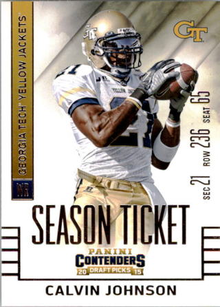 2015 CONTENDERS DRAFT PICKS CALVIN JOHNSON CARD