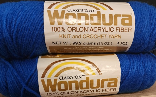 NEW - Clark's Wondura Yarn - "Blue" - 2 skeins 