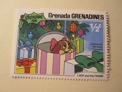 Grenada / Disney 1/2c stamp: 1981 Lday & the Tramp - Uncancelled