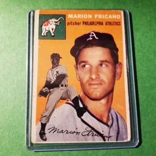 1954 - TOPPS LOW GRADE FILLER BASEBALL - CARD NO. 124 - MARION FRICANO - A'S - BV= $15