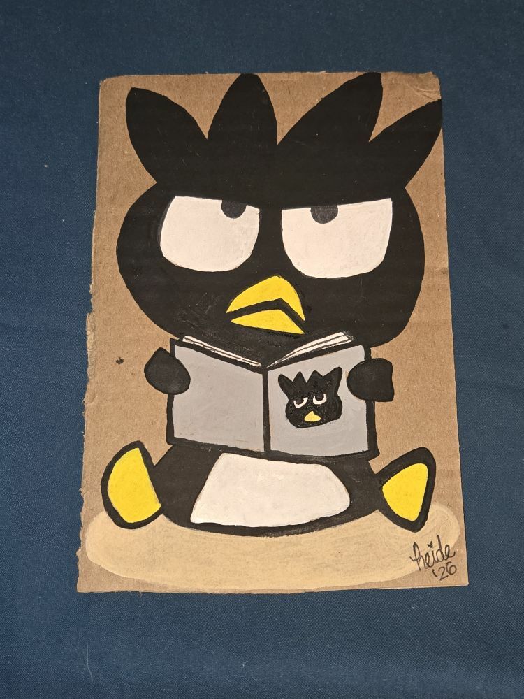 FREE: Sanrio Badtz Maru Kawaii Artwork on Cardboard | 5" x 7.5"