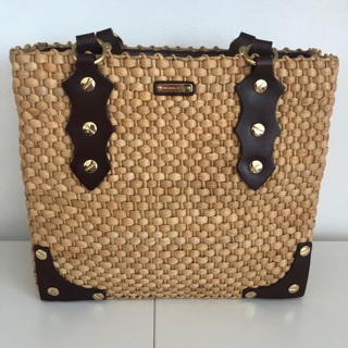 Michael Kors Raffia & Leather Trimmed Tote Bag • Comes with Coach Dust Bag • Heavy Duty • Free Ship