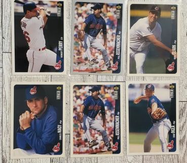 6 Cleveland Indians 1996 Upper Deck Cards!