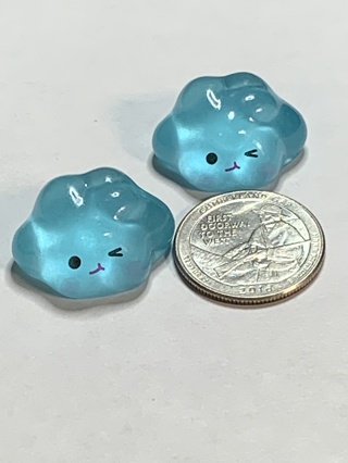 CLOUDS~#2~BLUE~SET OF 2 CLOUDS~GLOW IN THE DARK~FREE SHIPPING!