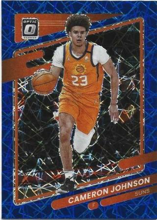 2021-22 DONRUSS OPTIC CAMERON JOHNSON BLUE VELOCITY PRIZM REFRACTOR CARD