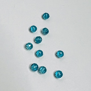 Aqua 5 mm Faceted Round Glass Beads 