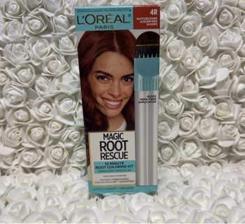 L'OREAL Magic Root Rescue 10 Minute Root Coloring Kit 4R Dark Auburn Red Shade