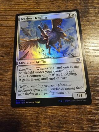 Magic the gathering mtg Fearless Fledgling foil card Zendikar Rising